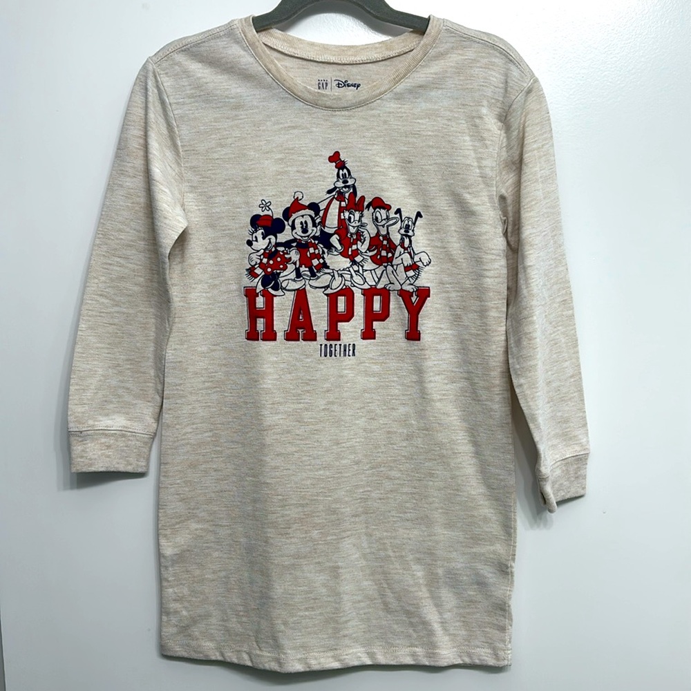 EUC- Christmas Disney Mickey Mouse and Friends long sleeve nightshirt. Size 5